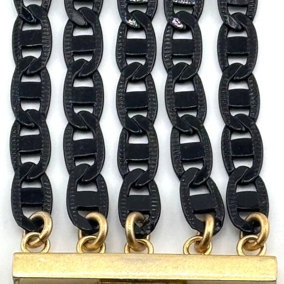 Rare Vintage Juicy Couture Black & Gold Bracelet with Pull Pin Closure - Picture 8 of 16